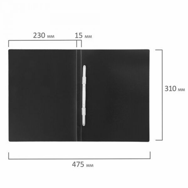 Папка - скоросшиватель STAFF до 100л. пластиковый скоросшиватель черная 229231 (12)