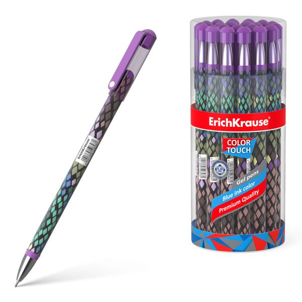 Ручка гелевая "ErichKrause" Purple Python синяя 50828 (24)