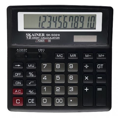 Калькулятор настольный SKAINER SK-502II, (156x157мм), 12 разрядов
