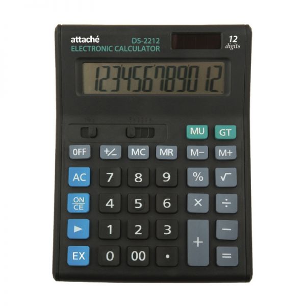 Калькулятор 12-р "Attache" Economy черный арт.974205