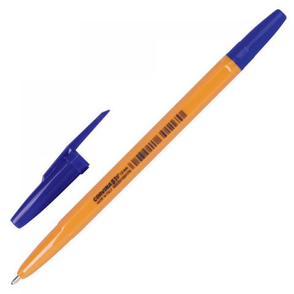 Ручка шарик. "Corvina" синяя, оранж.корпус 40163/02G  (50)