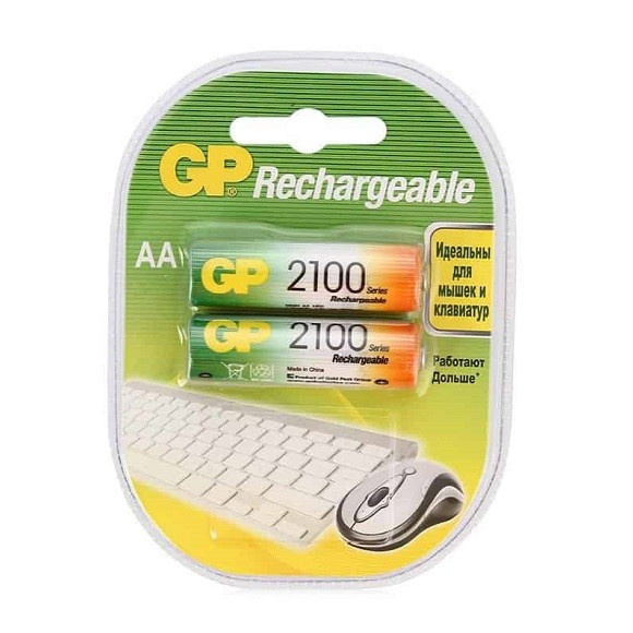 Батарейки R6 GP 2100mAh 2шт.(аккумулят.)