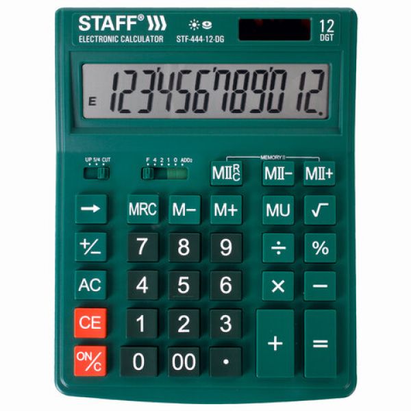 Калькулятор 12-р "STAFF" Зеленый STF-444-12-DG