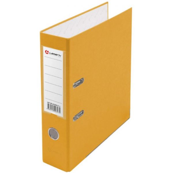 Папка "Файл" 50мм "LAMARK 601" Желтый метал.окантовка/карман (42)