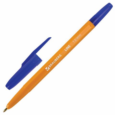 Ручка шарик. "Brauberg Orange Line" 1мм, синяя 143331 (50)