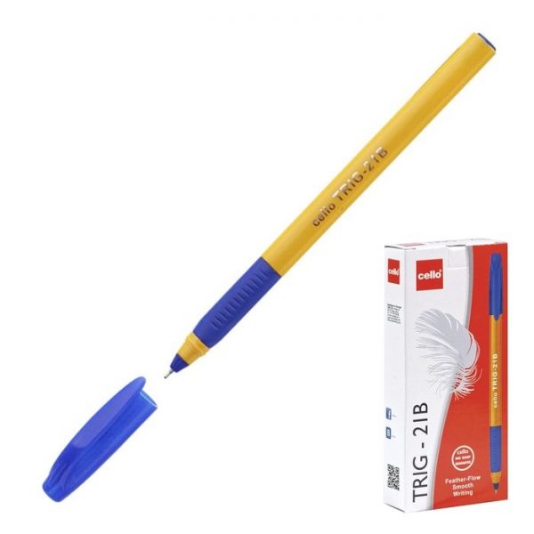 Ручка шарик Cello "Tri-Grip yellow barrel" синяя 0,7мм 748 (12)