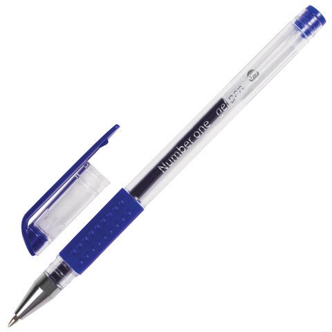 Ручка гелевая "Brauberg Number One" с грипом синяя 0,5мм 141193 (12)