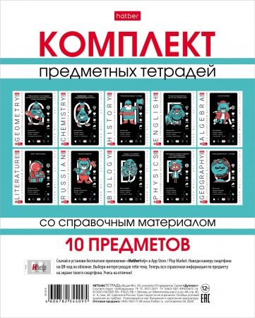 Комплект предметмых тетрадей "TIK Book" 10шт. 48Т5Bd