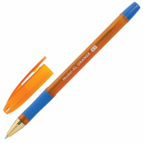 Ручка шарик масл осн "BRAUBERG" Model-XL  ORANGE 0,7мм, синяя 143246 (12)
