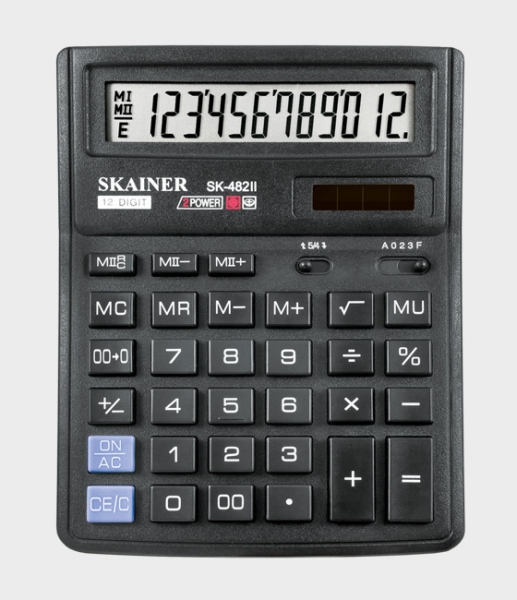 Калькулятор настольный SKAINER SK-482II, (143x192мм), 12 разрядов