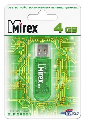 Память Mirex  4Gb ELF зеленый USB 2.0