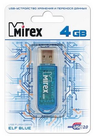 Память Mirex  4Gb ELF синий USB 2.0