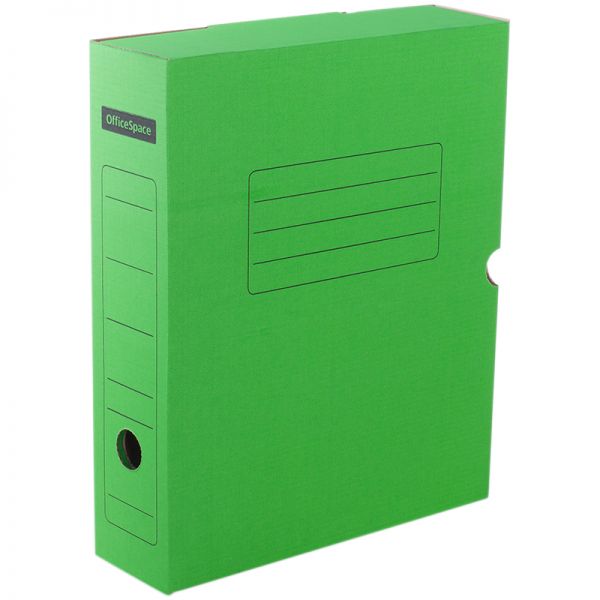 Короб архивный 75мм с клапаном OfficeSpace зеленый 225414 (50)