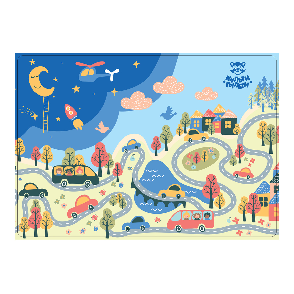 Клеенка для уроков труда Мульти-Пульти "Автопутешествия", 35*50см, ПВХ, СН_50231