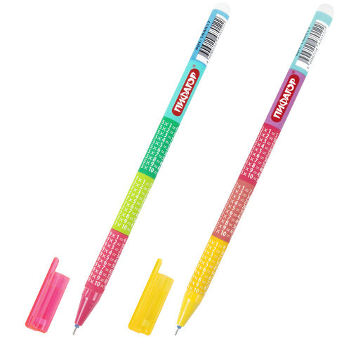 Ручка стираемая гелевая ПИФАГОР "ТАБЛИЦА УМНОЖЕНИЯ", синяя, 0,5мм., 144417 (36)