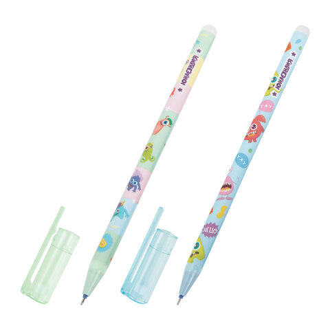 Ручка стираемая гелевая ЮНЛАНДИЯ "МОНСТРИКИ", синяя, 0,5мм., 144411 (36)