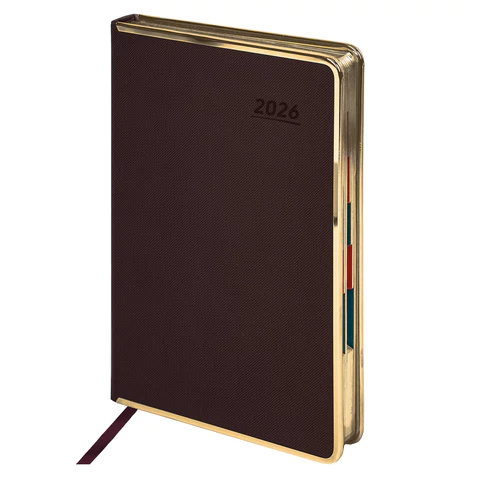 Ежедневник 2026г. А5 "GALANT" Infinity Gold, под кожу, темно-коричневый, 117501