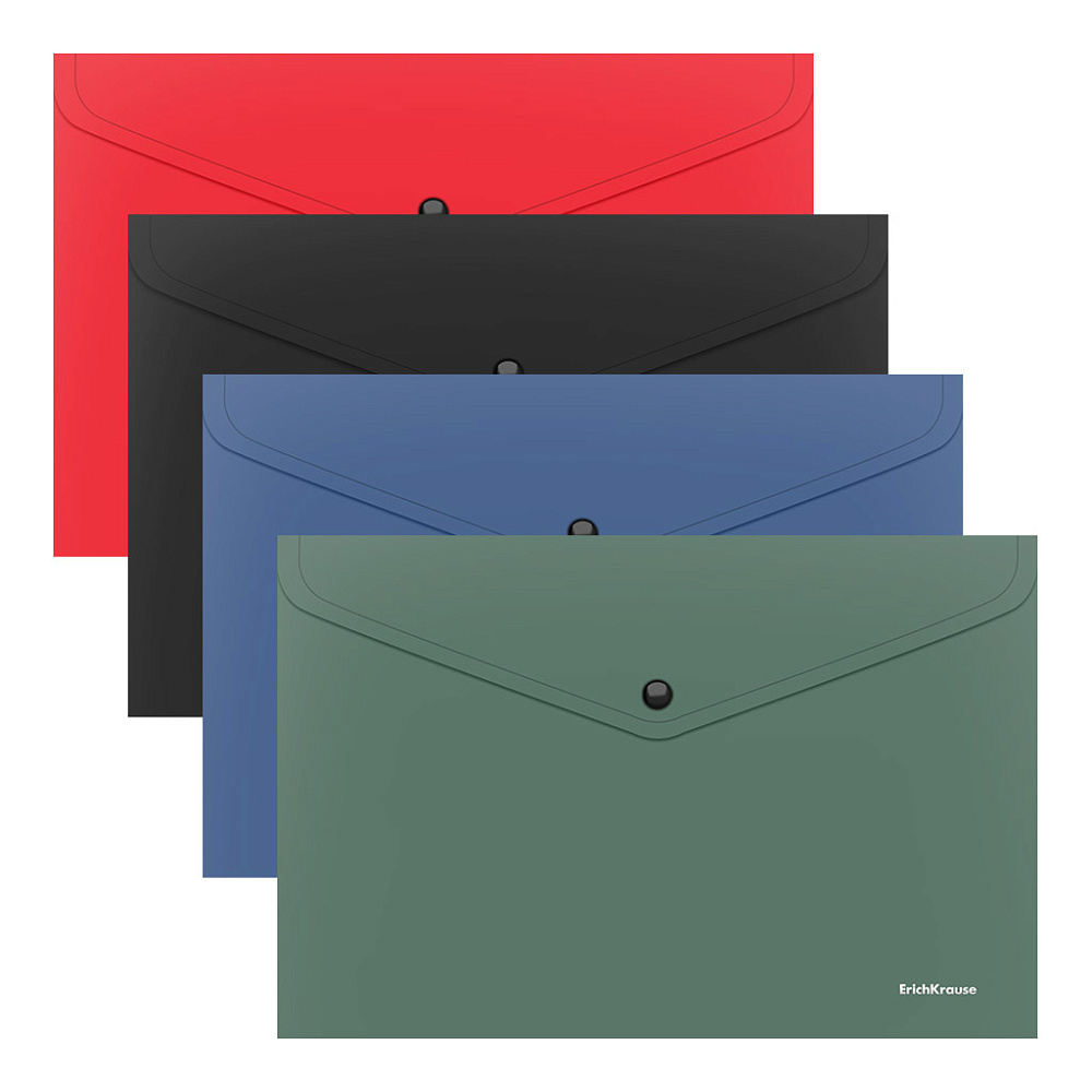 Папка-конверт на кнопке ErichKrause, А4, Fizzy Classic, непрозрачный, ассорти, 55398 (24)