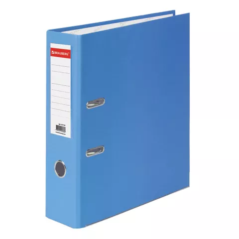 Папка-регистратор 80мм BRAUBERG с уголком, голубая, 227197