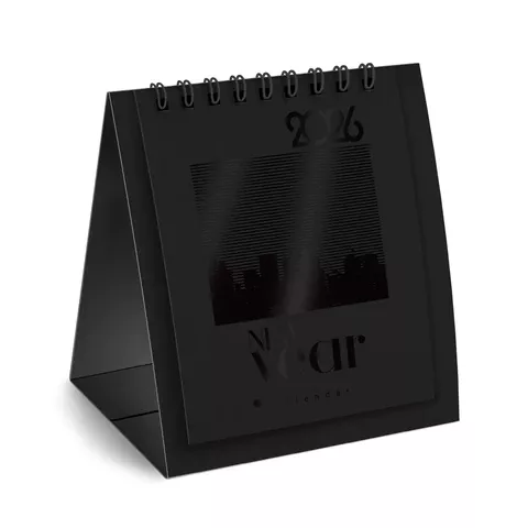 Календарь-домик 2026г. BRAUBERG -ЧЕРНЫЙ- на гребне, 110*120мм., 117282