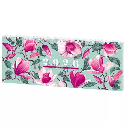 Планинг датированный 2026 285х112 мм, STAFF, гребень,64 л., "Сад магнолий", 117365