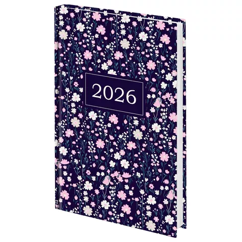 Ежедневник 2026г. А5 STAFF ламинированная обложка, "Flowers", 117318