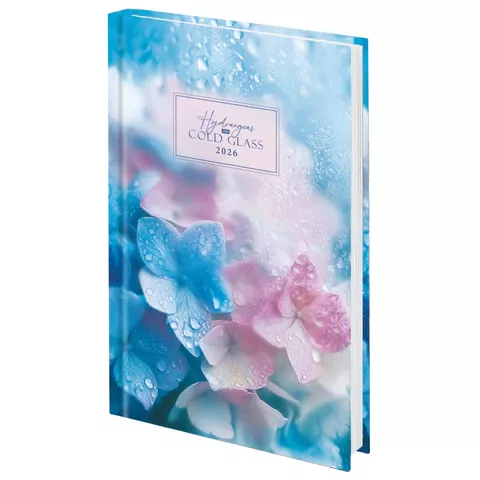 Ежедневник 2026г. А5 STAFF ламинированная обложка, "Гортензия", 117321