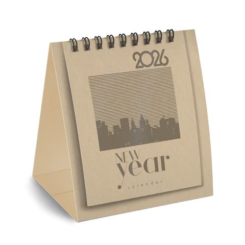 Календарь-домик 2026г. BRAUBERG -БЕЖЕВЫЙ- на гребне, 117285