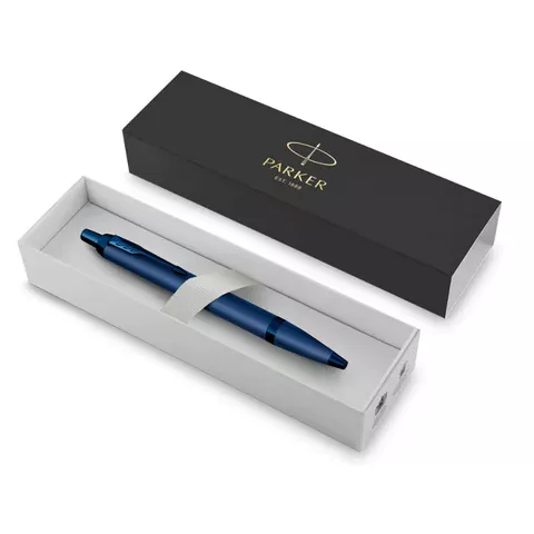 Ручка шариковая PARKER "IM Professionals Monochrome Blue", синий металлик, сталь, синяя, 2172966