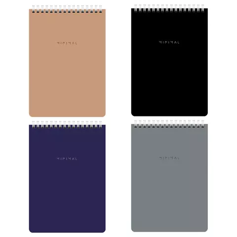 Блокнот 60л А5 BRAUBERG "Minimal Classic" гребень, картон, жесткая подложка, клетка, 116426 (64)