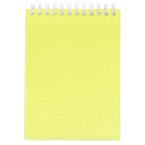 Блокнот 80л А6 "LINE NEON" на гребне, пластик.обложка , Желтый 80Б6В1гр_03037 (48)