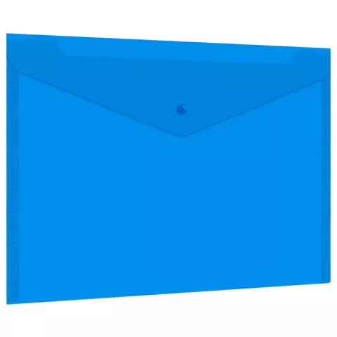 Папка-конверт на кнопке BRAUBERG "UNIVERSAL", А4, 150мкм., синяя, 273071 (12/360)