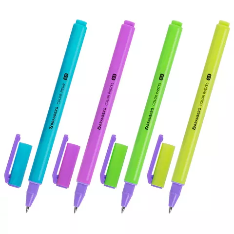 Ручка гелевая BRAUBERG "COLOR NEON" 0,5мм., черная, 144120 (24)