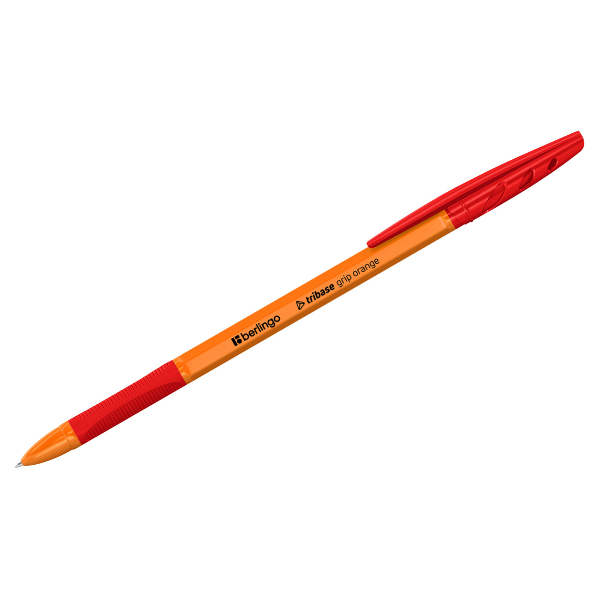 Ручка шариковая Berlingo "Tribase grip orange" красная, 0,7мм СВр_70963 (50)