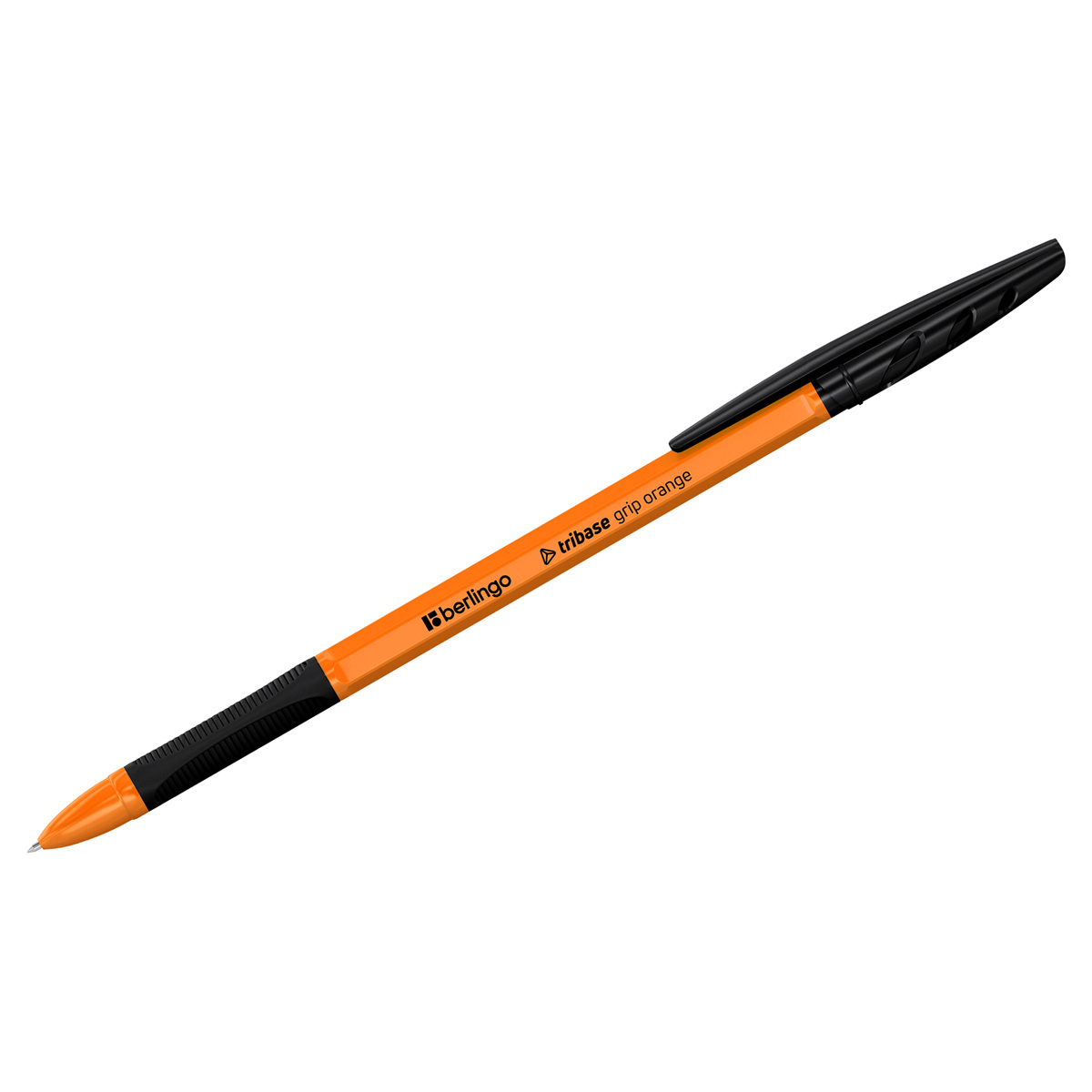 Ручка шариковая Berlingo "Tribase grip orange" черная, 0,7мм СВр_70964 (50)
