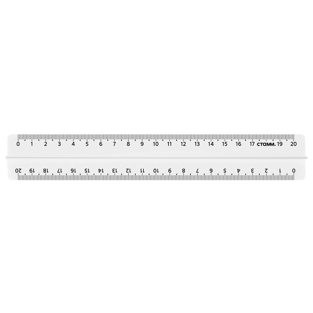 Линейка 20см, СТАММ, пластик. с держателем, ЛН-32103