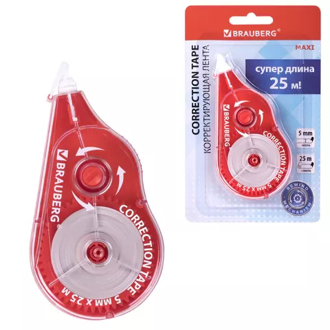 Корректирующая лента "BRAUBERG" MAXI PLUS 5мм*25м 272501 (24)