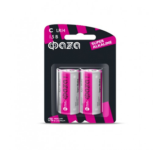 Батарейки LR14-2 "Фаza Super Alkaline" BL2шт.
