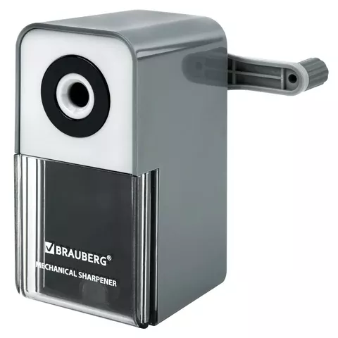 Точилка механическая BRAUBERG CLASSIC, корпус светло-серый, 272002