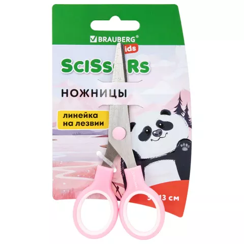 Ножницы 13 см "BRAUBERG" KIDS, розовые, 274063 (12)
