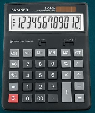 Калькулятор настольный SKAINER SK-700L, (155x201мм), 12 разрядов