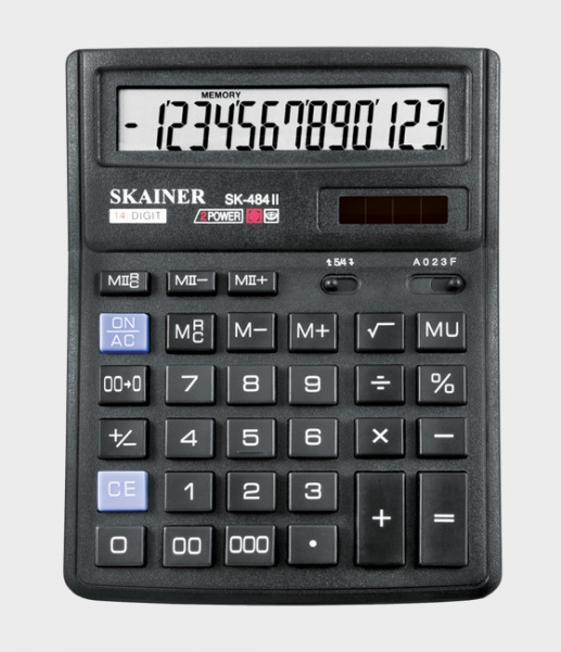 Калькулятор настольный SKAINER SK-484II, (143x192мм), 14 разрядов