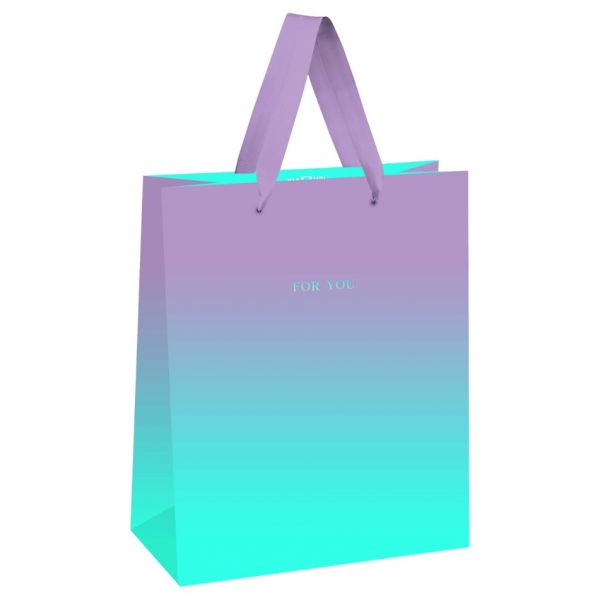Пакет подарочный 18*23*10см MESHU "Duotone. Turquoise-Lilac gradient" MS_51891