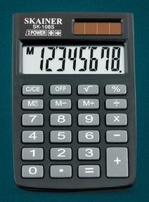 Калькулятор карманный SKAINER SK-108NBL (58x88x10мм), 8 разрядов