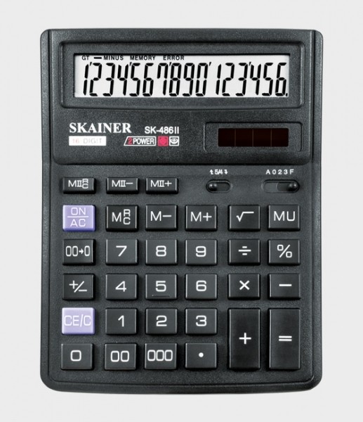 Калькулятор настольный SKAINER SK-486II, (143x192мм), 16 разрядов