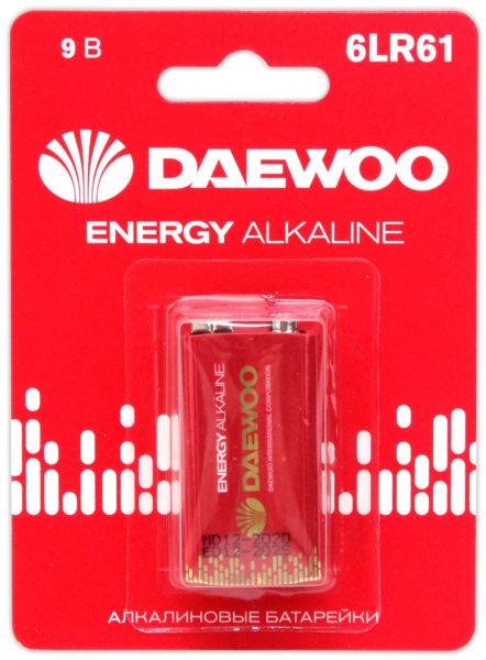 Батарейки 6LR61 "DAEWOO" (КРОНА)