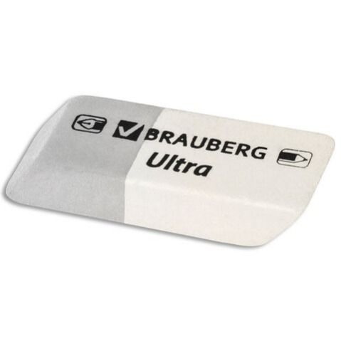 Ластик "BRAUBERG" "Ultra", 41х14х8 мм, серо-белый 228703 (80)