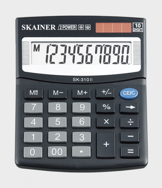 Калькулятор настольный SKAINER SK-310II, (100x124мм), 10 разрядов