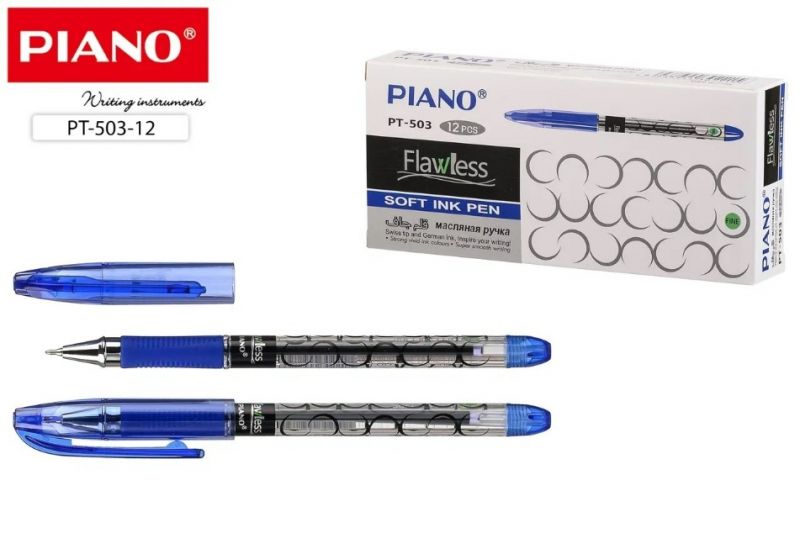 Ручка шарик масл осн "Piano Flawless" синяя РТ-503-12 (12)