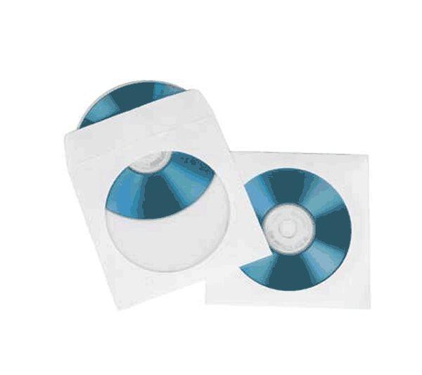 Конверты бумажные для CD/DVD с окном (50)